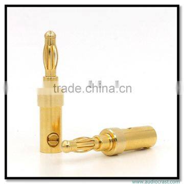 China Produce 24K Gold Plated banana plug Speaker plug