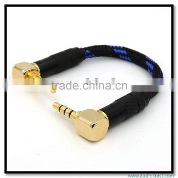 OEM Gold Plated 3.5mm 4poles to 3.5mm 3poles Stereo Cable