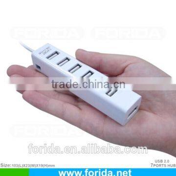 Forida 7-port usb hub with on off switch black