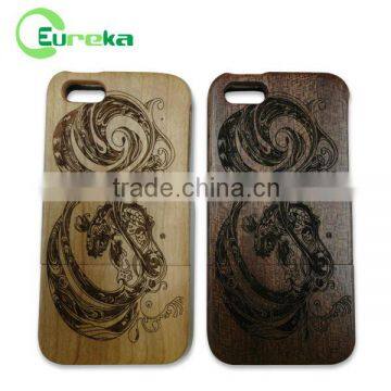 Latest design natural engraved wooden mobile phone cover for IPhone 5,5s,5g