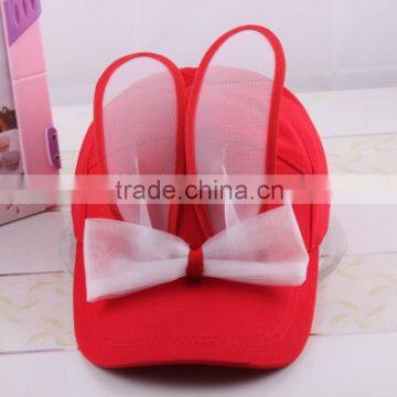 2015 Women Bowknot Rabbit Ears Cute Mesh Baseball caps wholesales