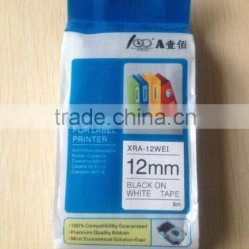 XR-12WE1 Black on White 12mm for Compatible Casio EZ Label Printer Tape photo-2