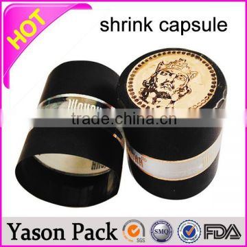 Yason heat shrink capsules hot selling black heat shrink capsules removable cap sleeves