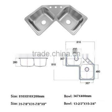 topmounted double stainless steel sink
