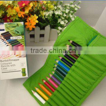 jumbo triangle coloring pencils /green cloth bag /senior grade jumbo color pencil