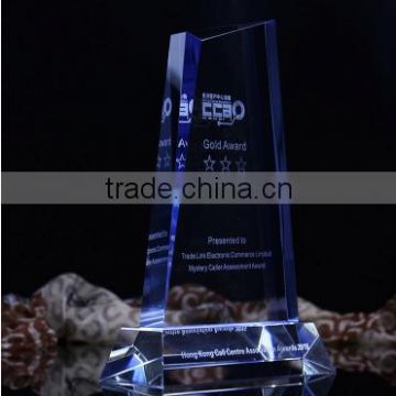 2015 Blue Top Blank Column Base Crystal Trophy Award Gift