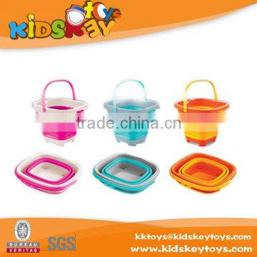 Kids beach buckets Folding bucket cheap silicone small beach buckets