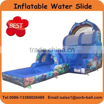 Beautiful sea theme inflatable water pool slide for kids