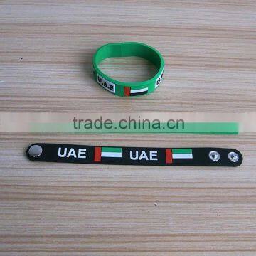 soft rubber UAE flag color wristband wirst band