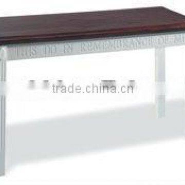 Wooden Opened church communion table in white finish with oak tops and trim,solid oak wood conference room table