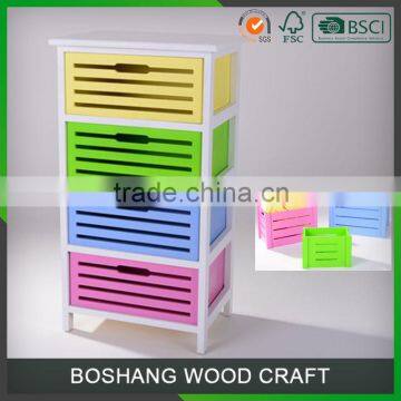 Colorful Corner Wooden Filing Cabinet