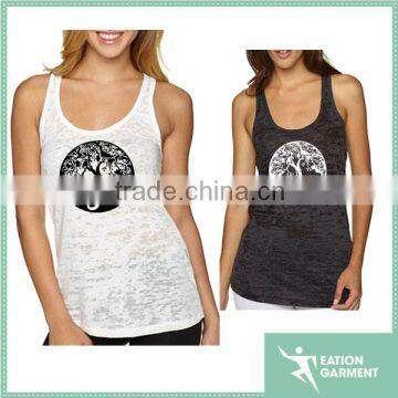 ladies fashion screen printed bodybuilding gym vest burnout tank top                        
                                                Quality Choice