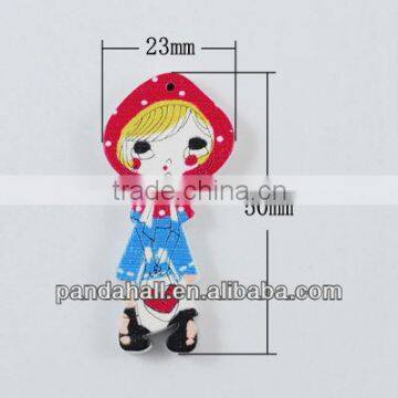 Wood Girl Pendant(WOOD-S649-7-LF)