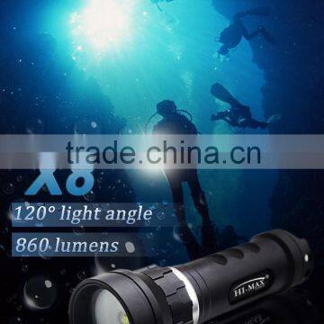 Hi-Max CREE XM-L2 U2 LED 860 lumen 120 degree beam angle underwater led light for video shooting