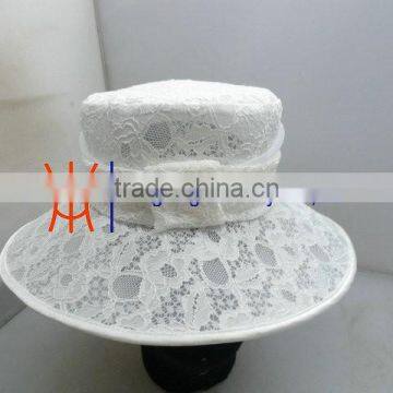 Pure White Lace Sinamay Organza Church Hat Body / Hat Base