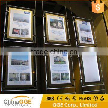 LED Double Sided Ceiling Hanging Advertising Acrylic Poster frame Light Box For Window Display