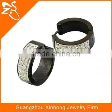 latest fashion self piercing hoop earrings, wholesale daily wear earrings, fashion crystal hoop earrings