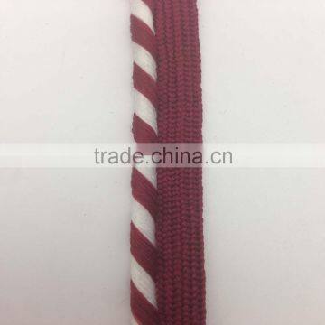 woven burgundy rope trim flange braided piping cord tape