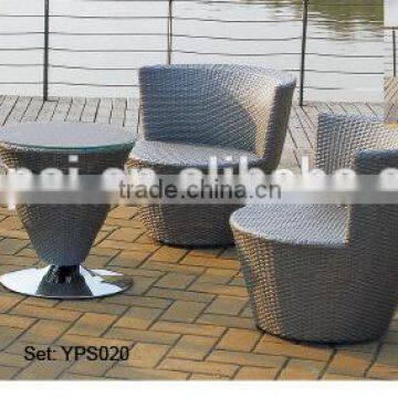 Outdoor dinning furniture unique design comfortable leisure rattan wicker garden set YPS020