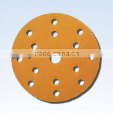 Yellow hook and loop abrasive disc
