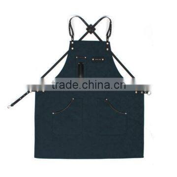 custom high quality canvas bartender apron with cross back strap