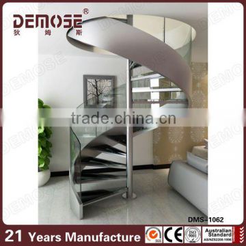 Spiral stairs with glass railing/Best quality spiral staircase for sale