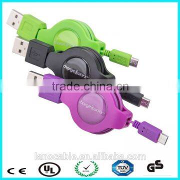 New arrival retractable spring style usb charging cable