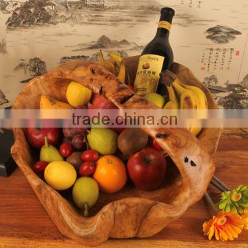 Modern design handly Carved wooden crafts basket