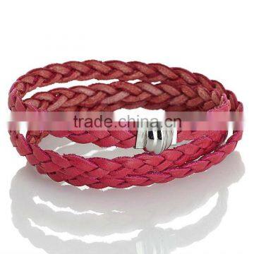 weave lether red bracelet fashion for women china supplier