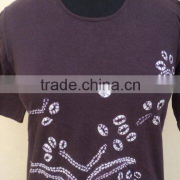 Round Neck Purple Color Screen Printed Beautiful T-shirts & Shirts / 100% Hojari Fabric T-shirts