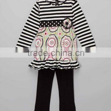 Latest plus size baby toddler clothing set student clothes black pants fashion girl garment