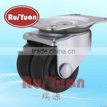 2" Diameter Hard Rubber Dual Wheel Swivel Caster