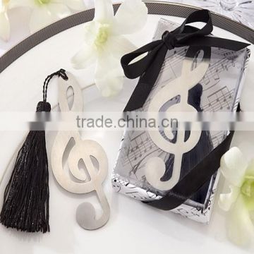 Timeless Duet Brushed-Metal Openwork Music Note Bookmark