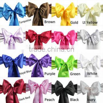 Wedding Decoration Party Banquet Satin Chair Sash Bow