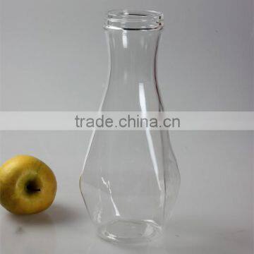 1L unique/vase shape hand made heat resistant borosilicate glass pitcher/jug/bottle with screw,clear glass carafe