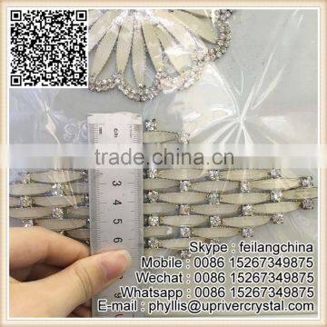 Cheap Artificial Good Quality Rhombus Rhinestone Applique For Bridal Costume