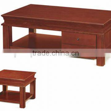 Fashionable wooden tea table with two small drawers