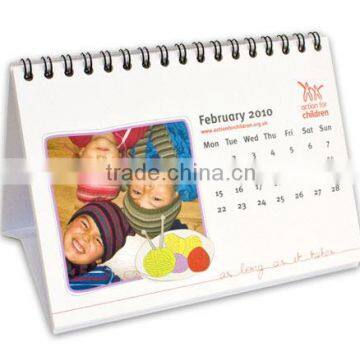 custom logo printed and spiral bound tent calendars for promotional purposes