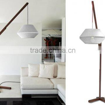 0403-8 simple modern design lush large solid walnut cotton floor lamp