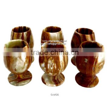 Multi Red Onyx Wine Glasses of 6 pcs Set