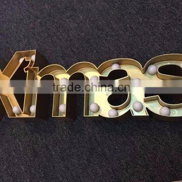 LOVE alphabet illuminated vintage light bulb letter for Merry Christmas