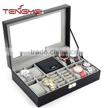 Leather Jewelry Box Watch Organizer, Watch Box With Jewelry Display photo-4