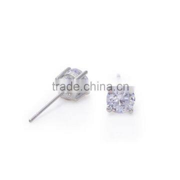 Fashion High Quality Round Cubic Zirconia Stud Earrings