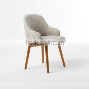 DC-4095 fabric and solid wood leg dining chair