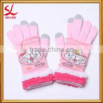Daily Life Touch Screen Gloves Polyester Spandex Yarn Dyed Jacquard Gloves