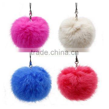 fur pom keychain