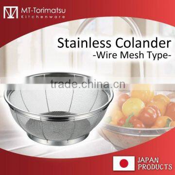 Stainless Steel Wire Food Drain Bowl Japanese Colander Called ZARU