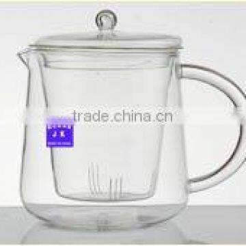 Heat resistant glass teapot