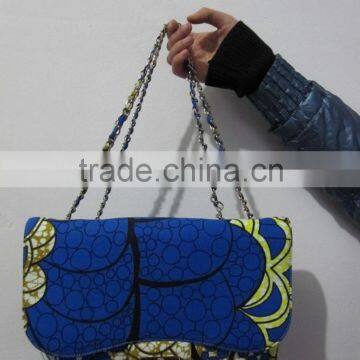 2016 Famous New Style Side Bags for Girls Ankara African Prints and Fabric Bag Real Leather Handbag for Office Lady photo-5