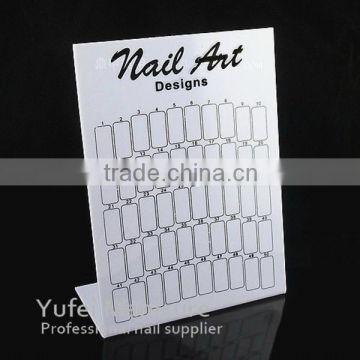 Hotselling nail art display plastic white black board salon nail design display